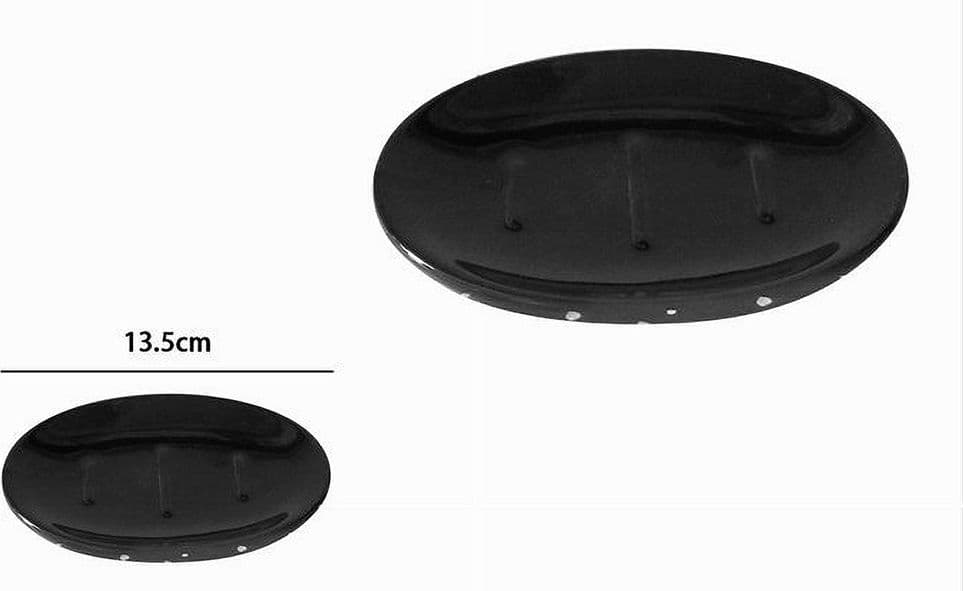 PIATTO PIATTINO PORTA SAPONE SAPONETTA BAGNO NERO MACCHIATO ARGENTO ARREDO 59928 - 2