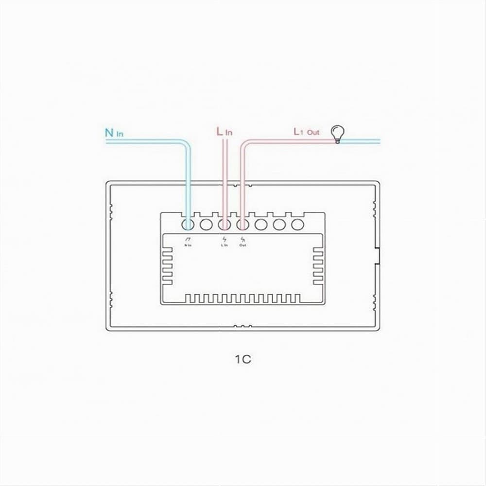 INTERRUTTORE SONOFF SMART 1 CANALE CONTROLLER WIFI PLACCA TOUCH DOMOTICA T2US1C - 6
