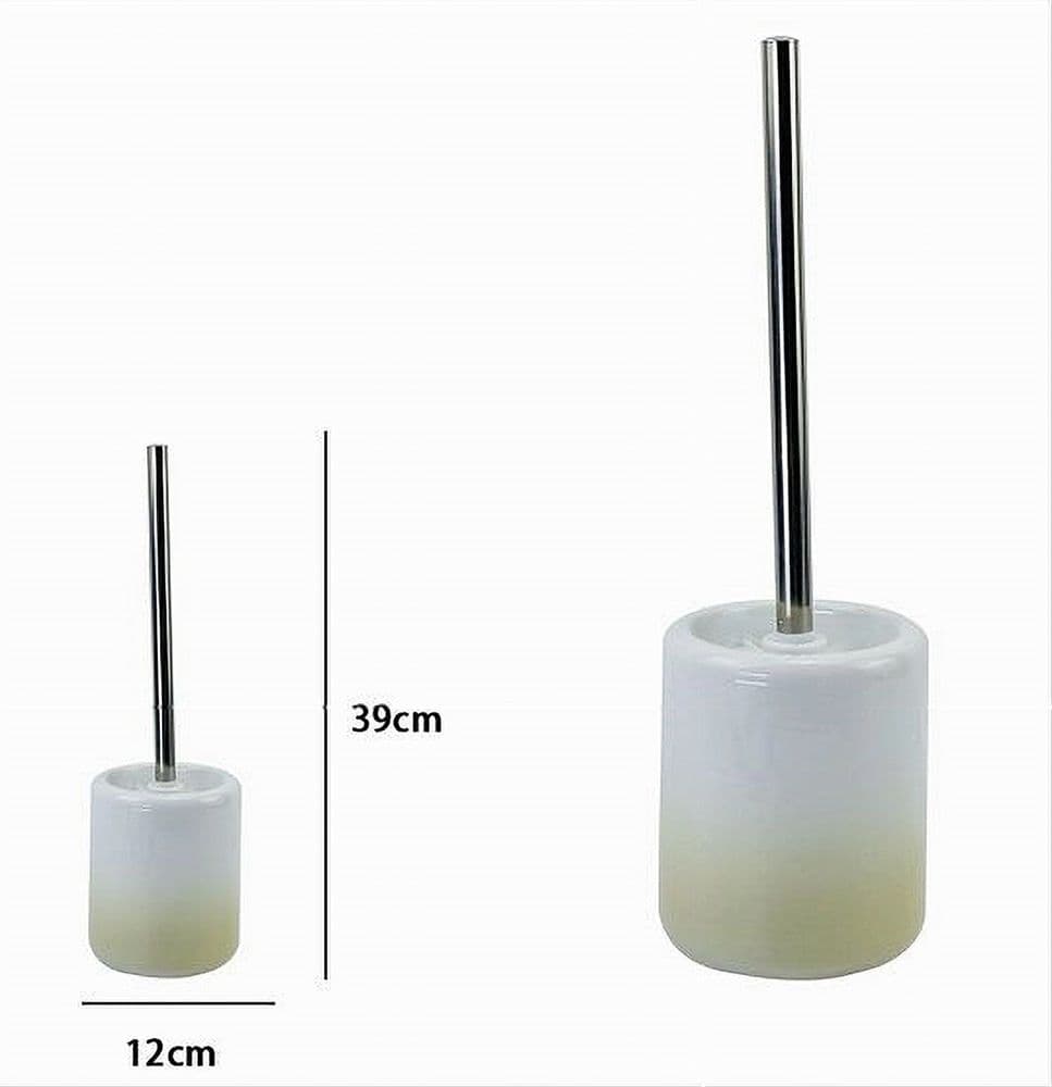 PORTA SCOPINO ARREDO BAGNO WC TOILETTE BIANCO GIALLO CON SCOPINO COMPLETO 59905 - 3