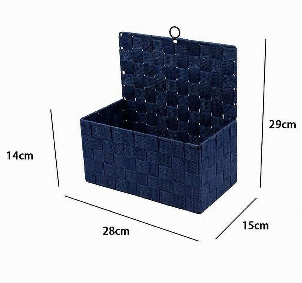 CESTINO PORTA OGGETTI CESTO IN TESSUTO BLU ORGANIZER MULTIUSO PER CASA 79094 - 2