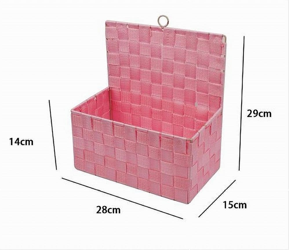 CESTINO PORTA OGGETTI CESTO IN TESSUTO ROSA ORGANIZER MULTIUSO PER CASA 79095 - 2