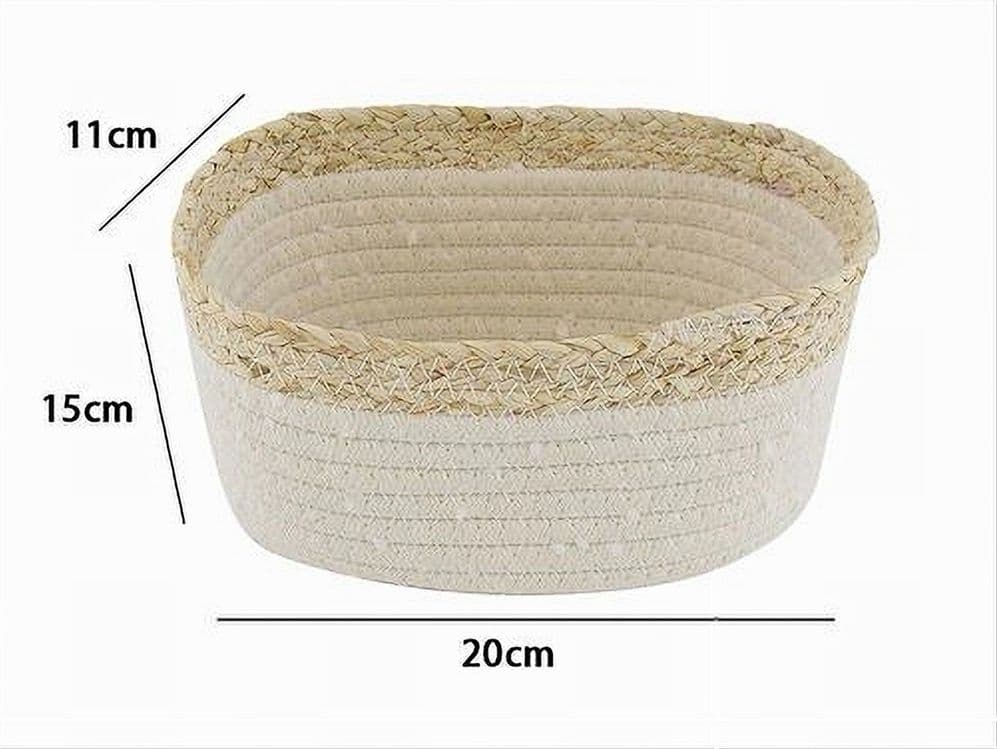 CESTINO PORTA BIANCHERIA OGGETTI IN VIMINI INTRECCIATO BICOLORE 20X15X11CM 10674 - 2
