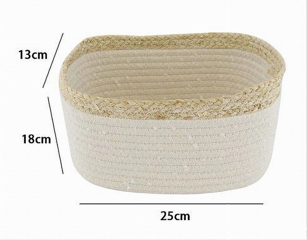 CESTINO PORTA BIANCHERIA OGGETTI IN VIMINI INTRECCIATO BICOLORE 25X18X13CM 10675 - 2