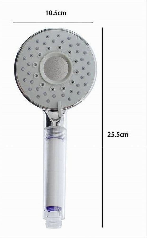 SOFFIONE DOCCIA DOCCETTA MULTIGETTO ROTONDO MODERNO 10.5X25.5 CM MASSAGGIO 79698 - 3
