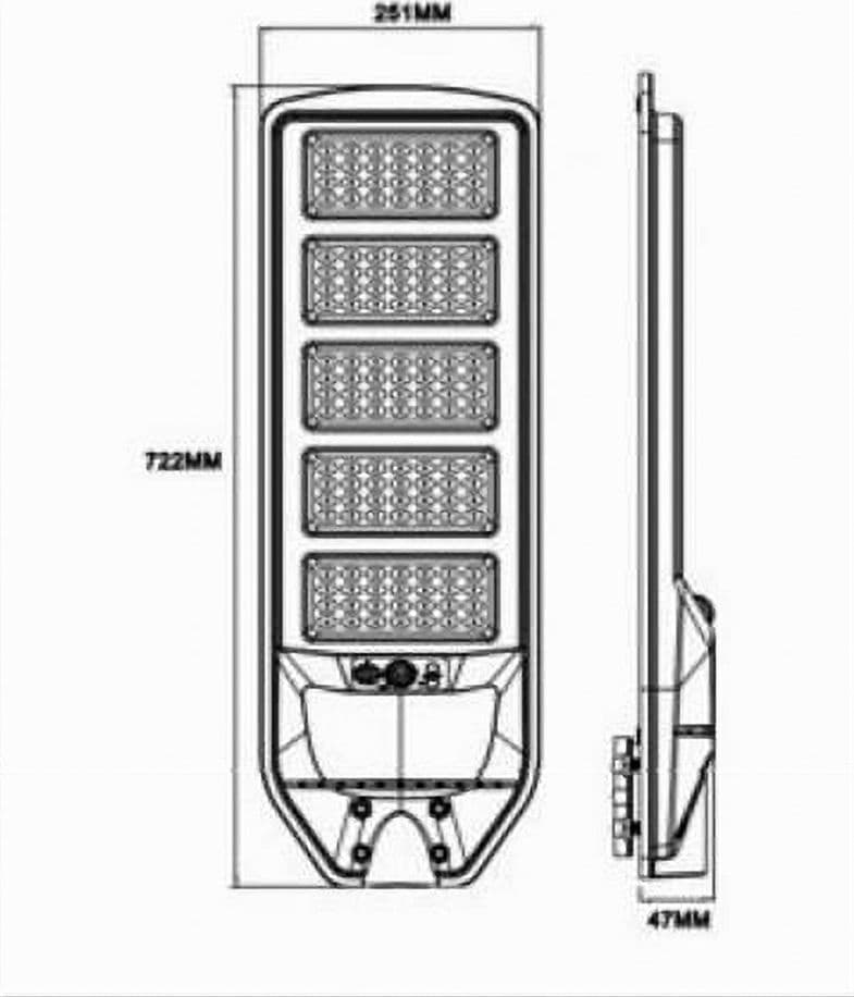 LAMPIONE SOLARE LED 270W SENSORE MOVIMENTO PIR TELECOMANDO IP65 ESTERNO J02-270W-F - 5