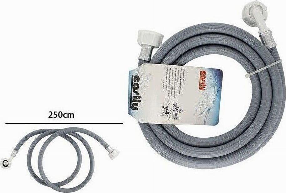 TUBO SCARICO CARICO PER LAVATRICE LAVASTOVIGLIE CON CURVA RACCORDO PIPA 2.5MT 59051 - 3