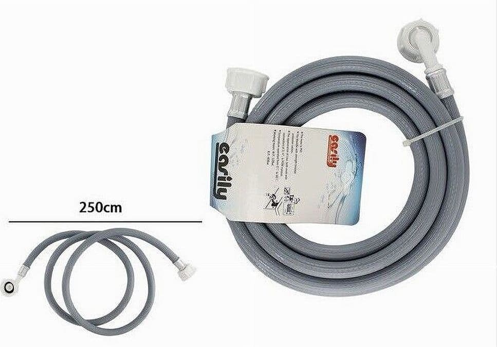 TUBO SCARICO CARICO PER LAVATRICE LAVASTOVIGLIE CON CURVA RACCORDO PIPA 2.5MT 59051 - 3
