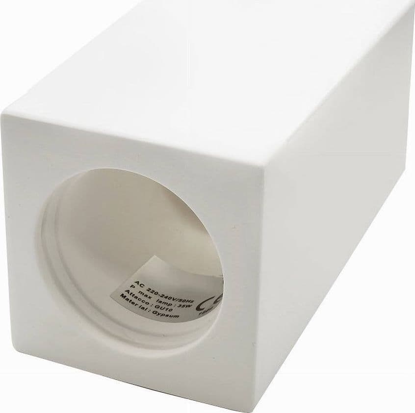 PORTA FARETTO APPLIQUE SOFFITTO IN GESSO VERNICIABILE FORMA CUBO GU10 GS-C140-Q - 9