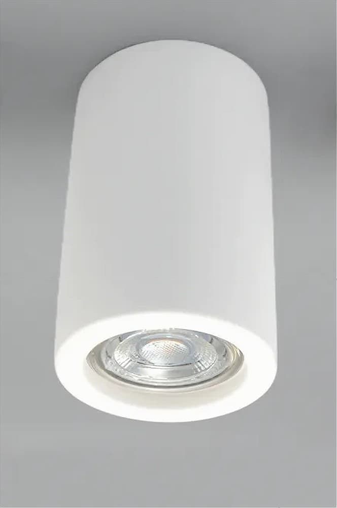 PORTA FARETTO LAMPADA SOFFITTO GU10 CILINDRO GESSO H110MM VERNICIABILE GS-C110-T - 11