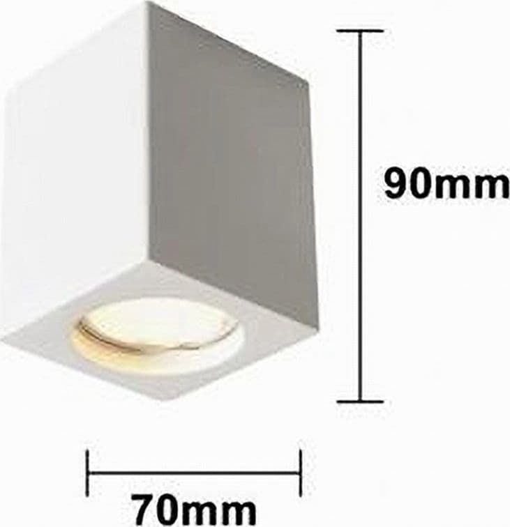 PORTA FARETTO LAMPADA SOFFITTO QUADRATO IN GESSO ATTACCO GU10 H90MM IP20 GS-C90-Q - 8