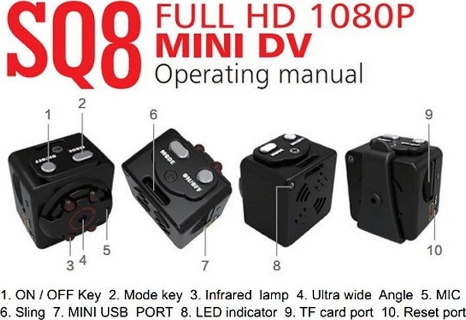 MINI VIDEO CAMERA SPIA TELECAMERA NASCOSTA FULL HD AUTO CAR SQ8 INFRAROSSI - 13