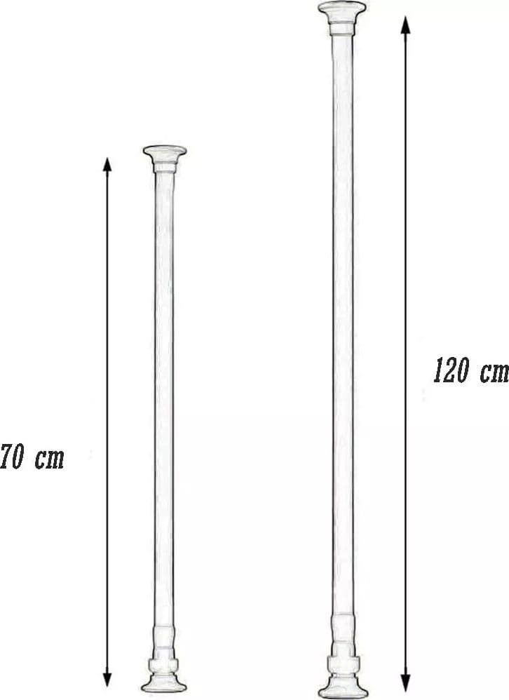 BASTONE SILVER ESTENSIBILE ASTA APPENDIABITI TENDE REGOLABILE DA 70-120 CM 59408 - 6