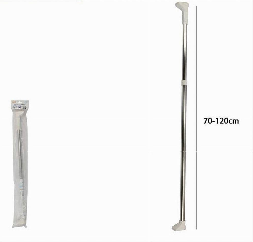 BASTONE ASTA TENDA DOCCIA BARRA TELESCOPICO 70-120CM ALLUMINIO PIEDINI BIANCHI 59796 - 6