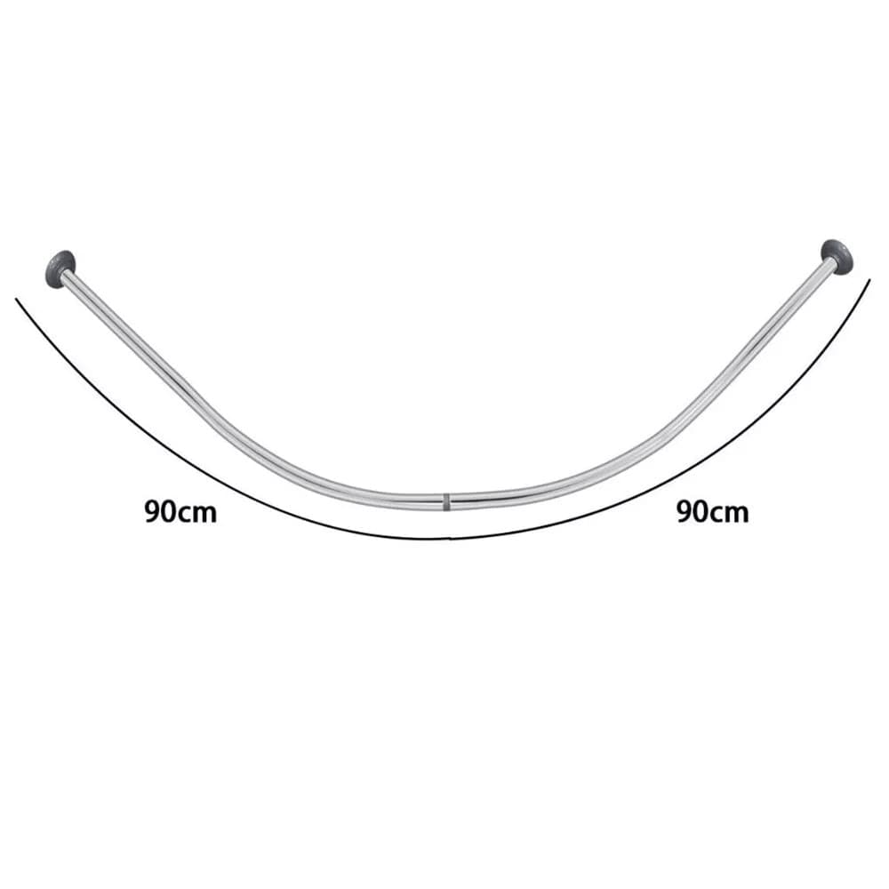BASTONE ASTA PER TENDA DOCCIA BARRA CURVA ANGOLARE CROMATA 90 X 90CM BAGNO 59802 - 4