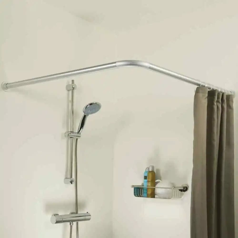BASTONE PER TENDA DOCCIA UNIVERSALE ANGOLARE A L CON ASTE 90X90 CM ARGENTO 79520 - 4