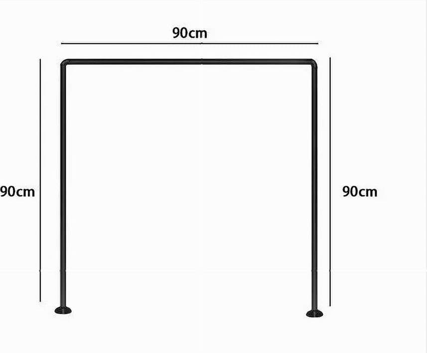BASTONE ASTA PER TENDA DOCCIA BARRA A U TRE LATI ANGOLARE NERA 90X90X90 CM 87234 - 3
