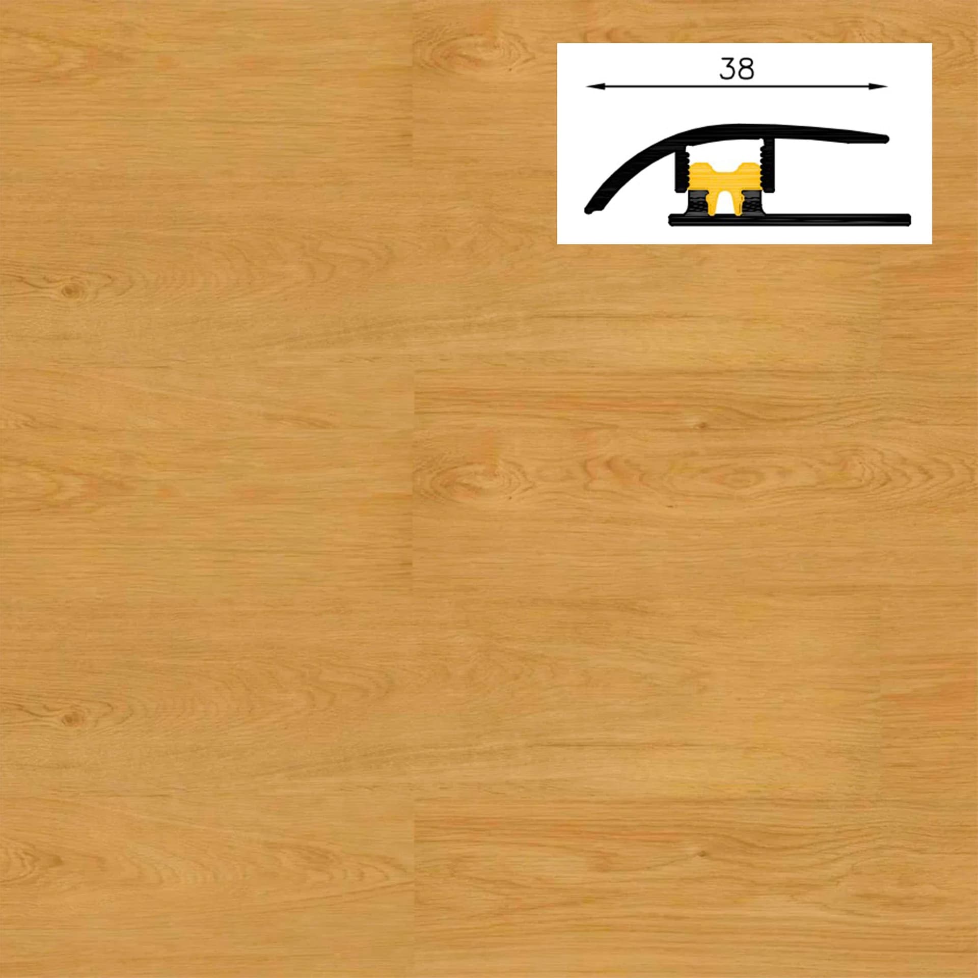 Barra da 90cm di PROFILO GIUNTO in Alluminio Gamma Laminati - Piatto o a discesa (base+coperchio) - Eternal Parquet
