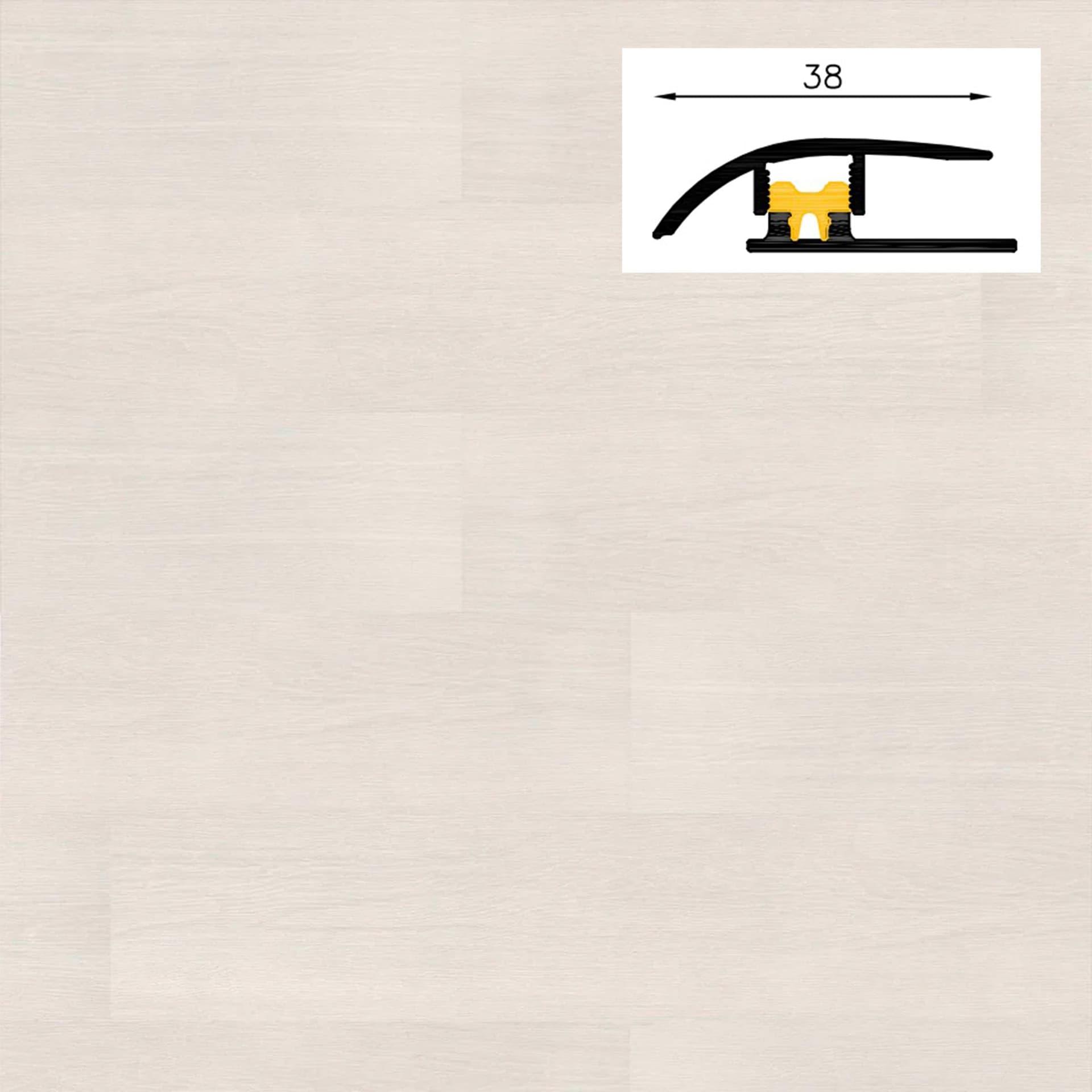 Barra da 90cm di PROFILO GIUNTO in Alluminio Gamma Laminati - Piatto o a discesa (base+coperchio) - Eternal Parquet