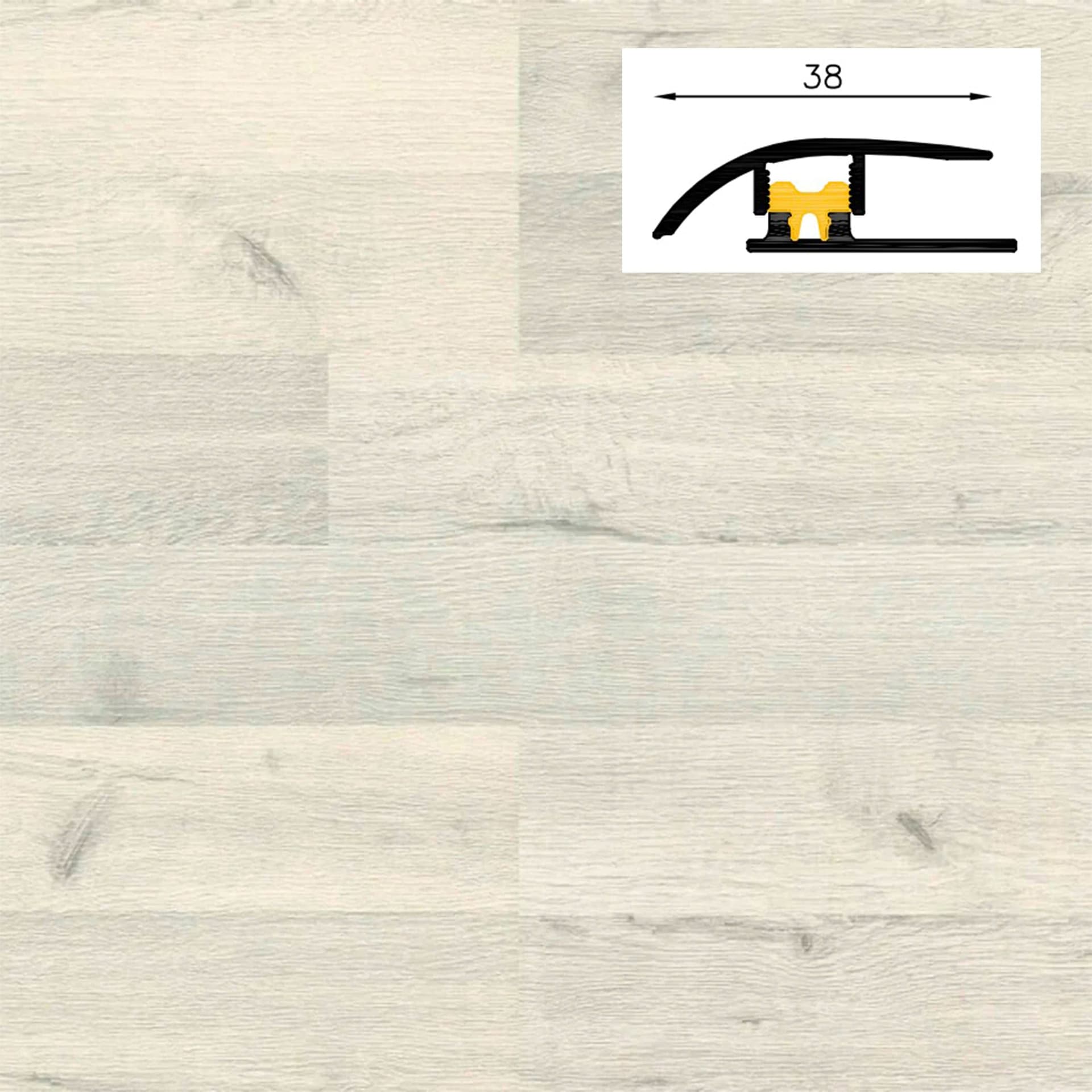 Barra da 90cm di PROFILO GIUNTO in Alluminio Gamma Laminati - Piatto o a discesa (base+coperchio) - 17