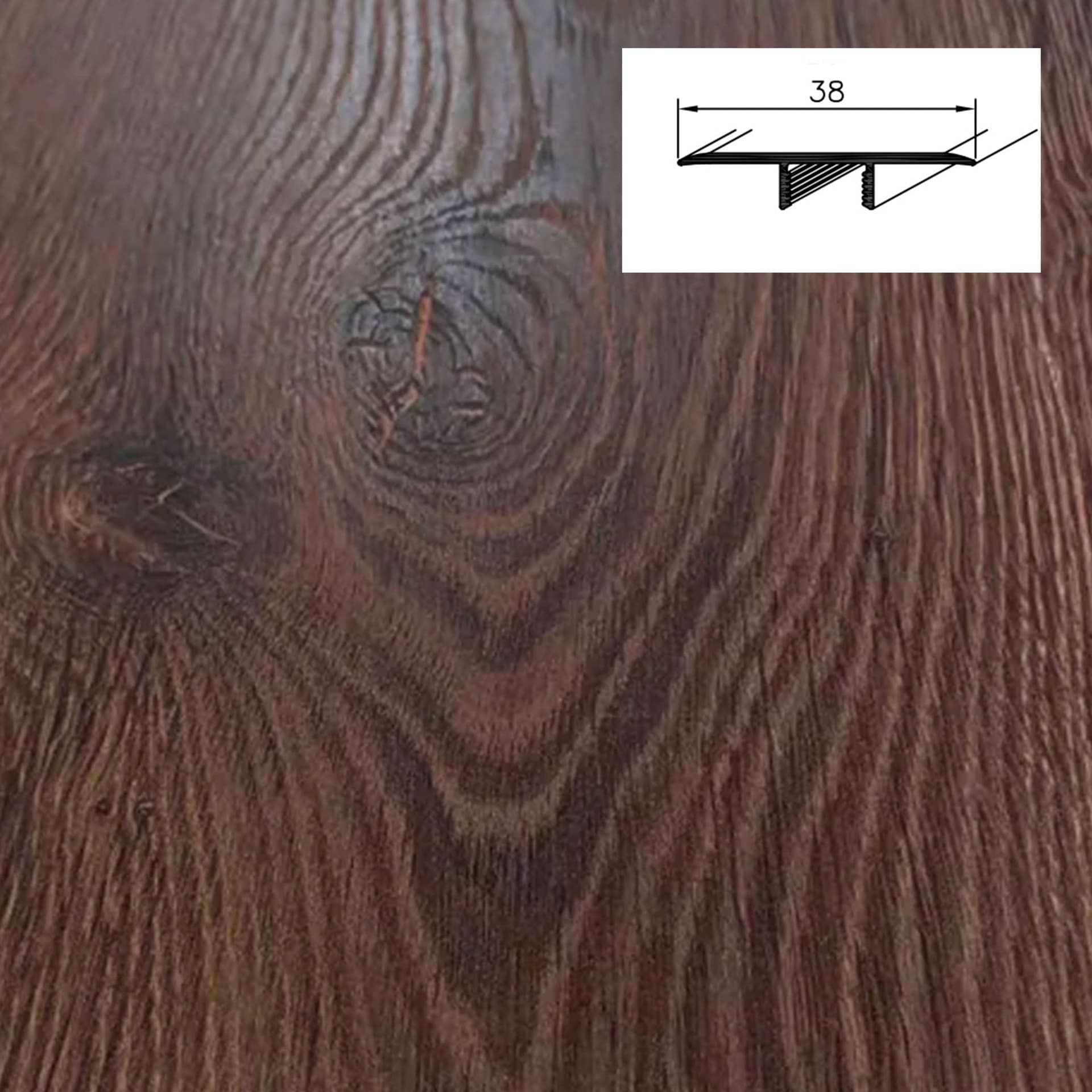 Barra da 90cm di PROFILO GIUNTO in Alluminio Gamma Laminati - Piatto o a discesa (base+coperchio) - Eternal Parquet