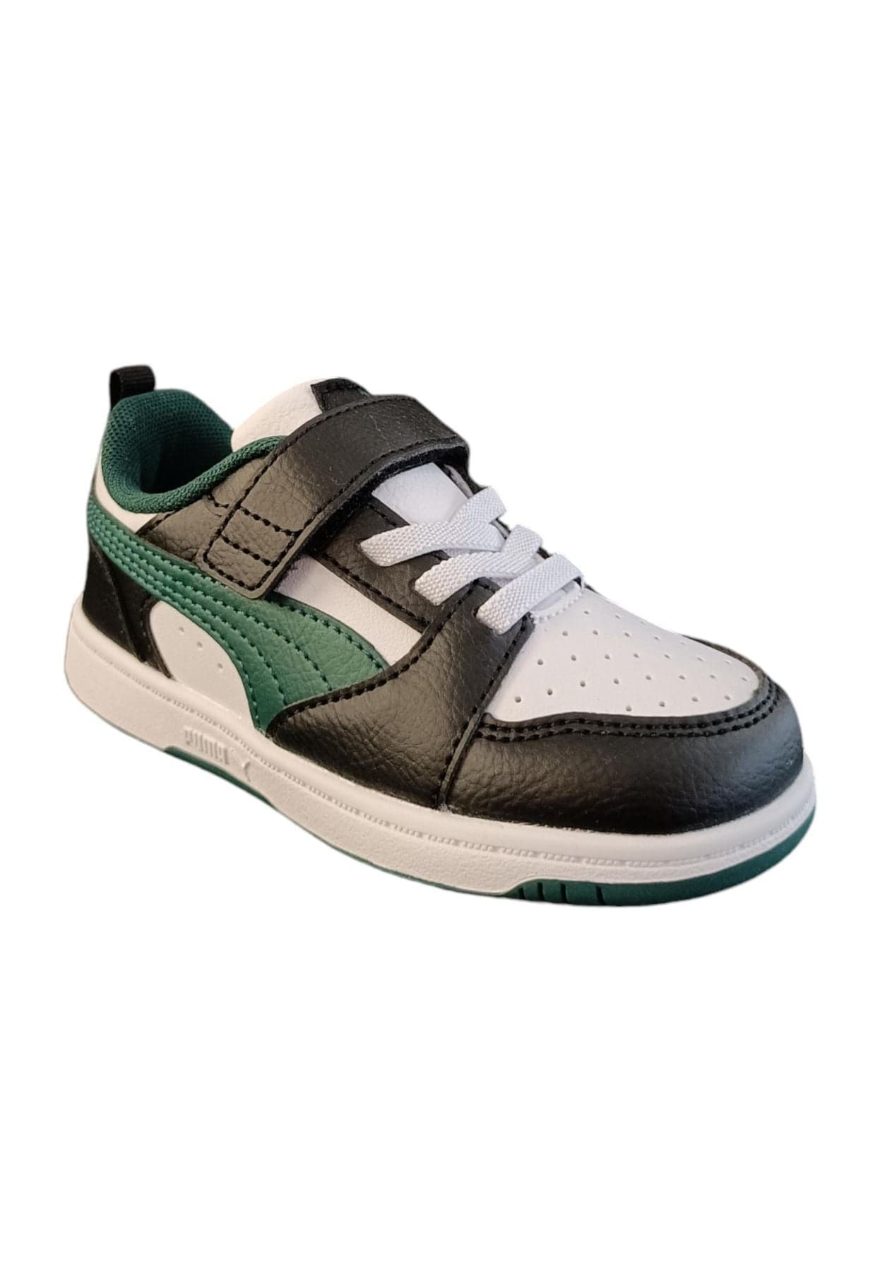 Scarpe sneakers Unisex bambini PUMA REBOUND  bianco-nero-blue laccio elastico e velcro in Ballerine Scarpetteria Gica - Trani, commercioVirtuoso.it