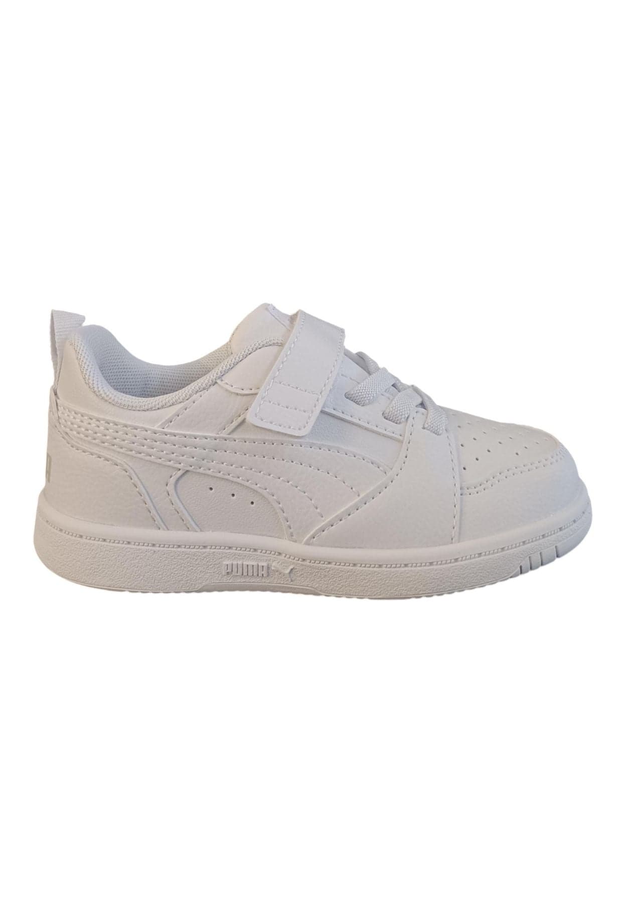 Scarpe sneakers Unisex bambini PUMA REBOUND  bianco-nero-blue laccio elastico e velcro in Ballerine Scarpetteria Gica - Trani, commercioVirtuoso.it