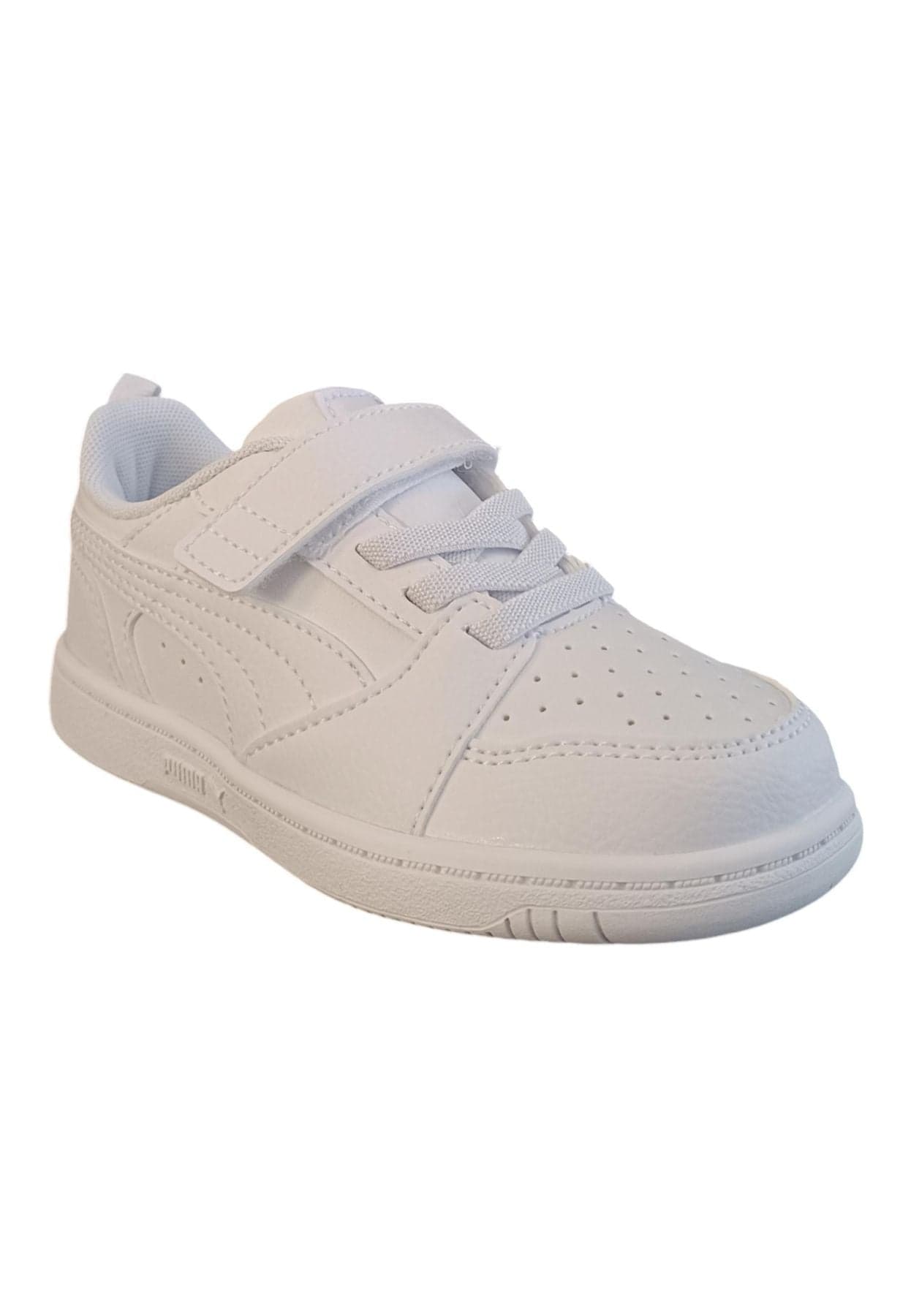Scarpe sneakers Unisex bambini PUMA REBOUND  bianco-nero-blue laccio elastico e velcro in Ballerine Scarpetteria Gica - Trani, commercioVirtuoso.it