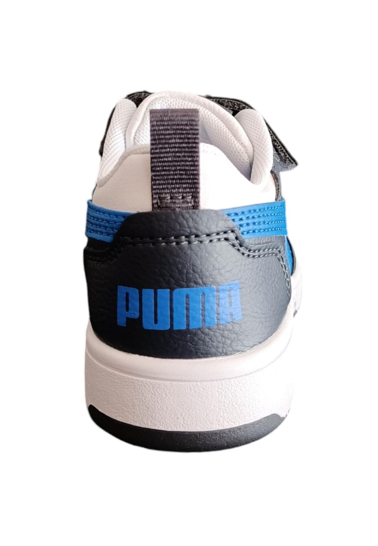 Scarpe sneakers Unisex bambini PUMA REBOUND  bianco-nero-blue laccio elastico e velcro in Ballerine Scarpetteria Gica - Trani, commercioVirtuoso.it
