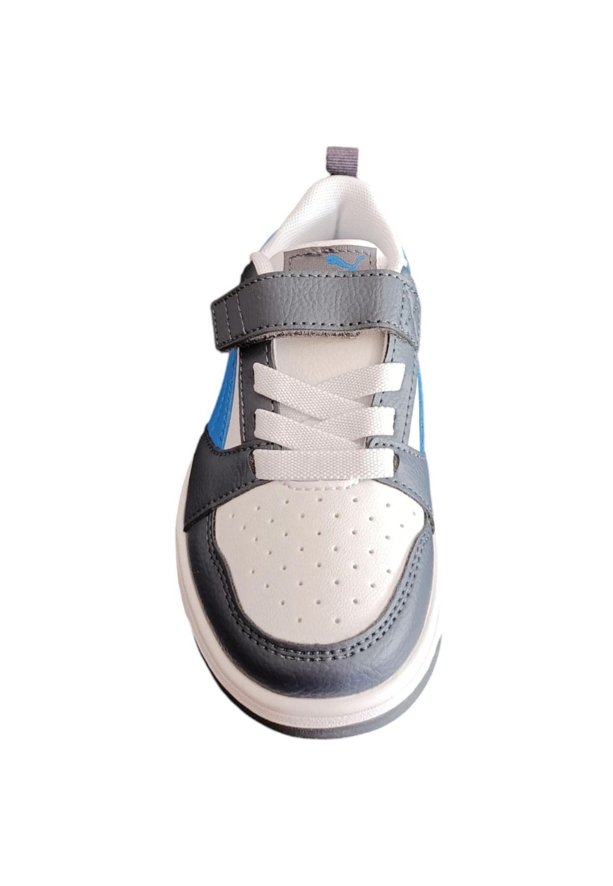 Scarpe sneakers Unisex bambini PUMA REBOUND  bianco-nero-blue laccio elastico e velcro in Ballerine Scarpetteria Gica - Trani, commercioVirtuoso.it