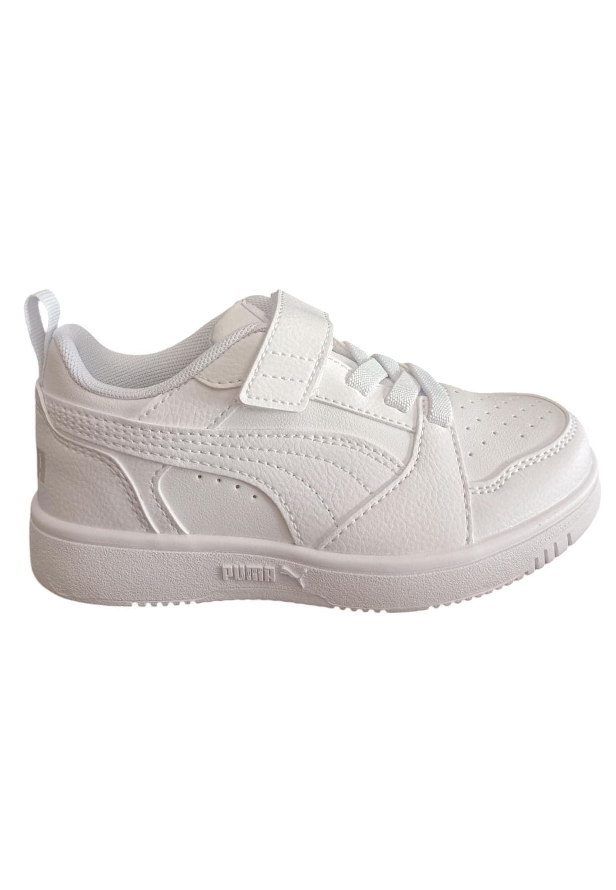 Scarpe sneakers Unisex bambini PUMA REBOUND  bianco-nero-blue laccio elastico e velcro in Ballerine Scarpetteria Gica - Trani, commercioVirtuoso.it
