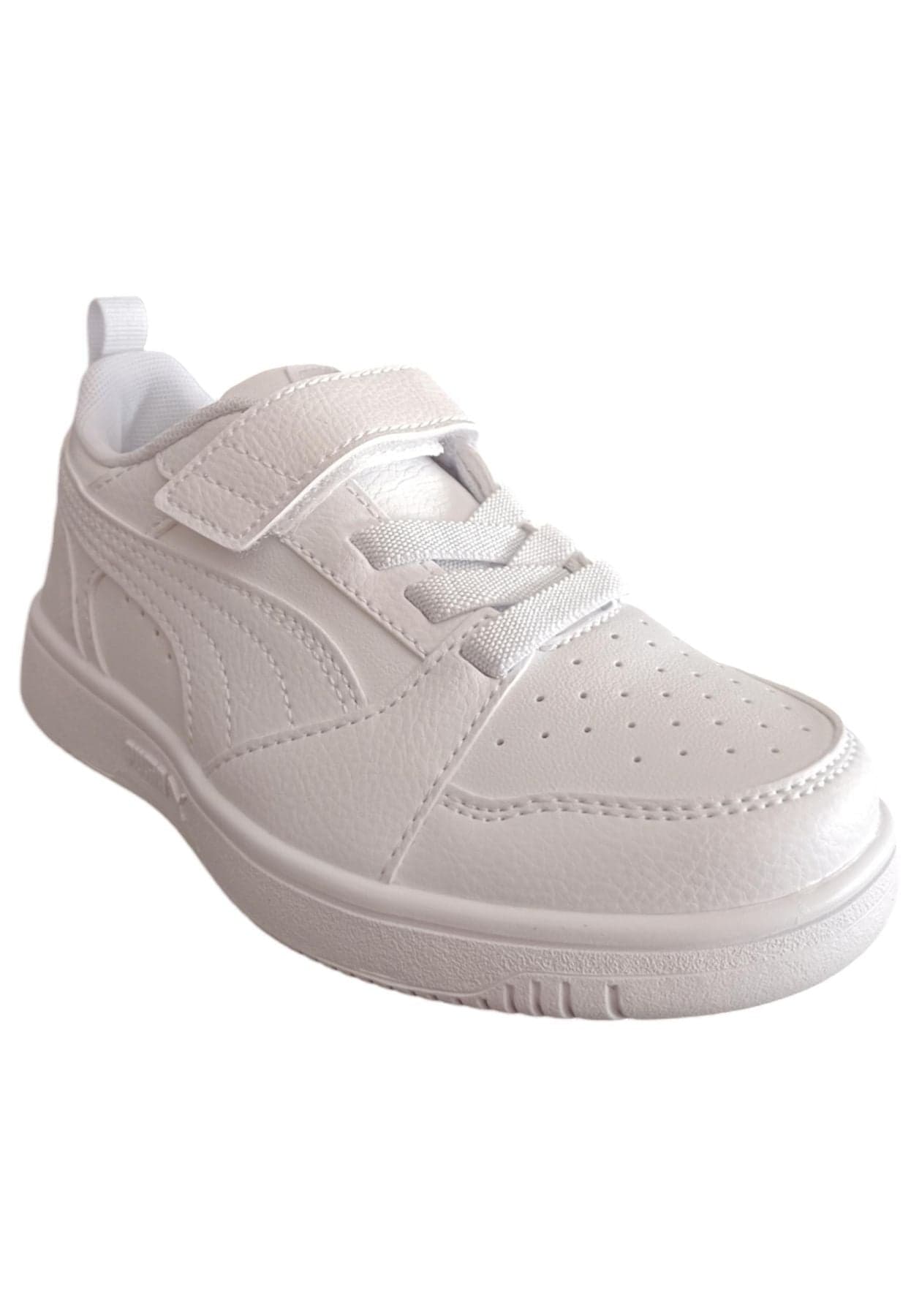 Scarpe sneakers Unisex bambini PUMA REBOUND  bianco-nero-blue laccio elastico e velcro in Ballerine Scarpetteria Gica - Trani, commercioVirtuoso.it