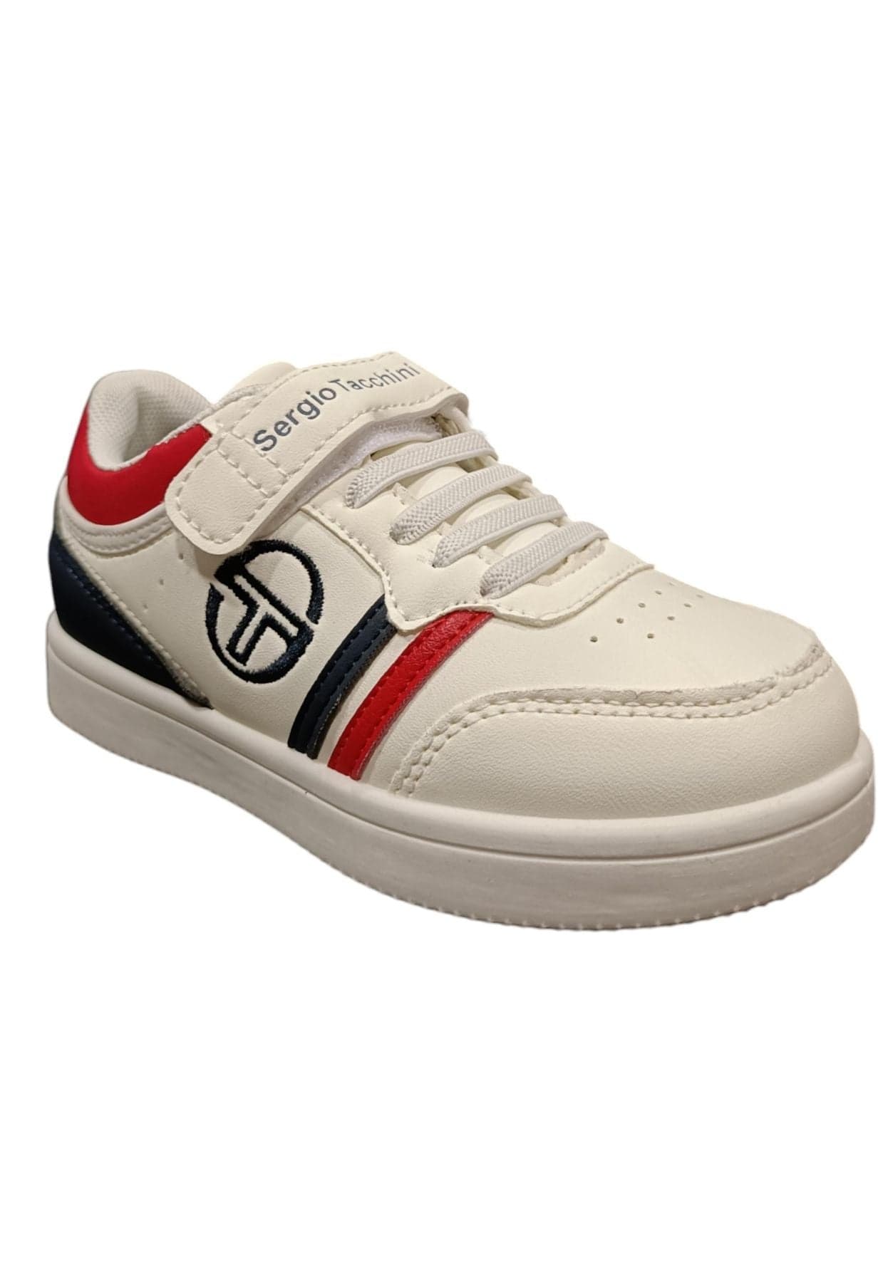 Scarpe snekears Unisex bambino Sergio Tacchini ROMA  bianco-blue-rosso laccio elastico e velcro in Ballerine Scarpetteria Gica - Trani, commercioVirtuoso.it