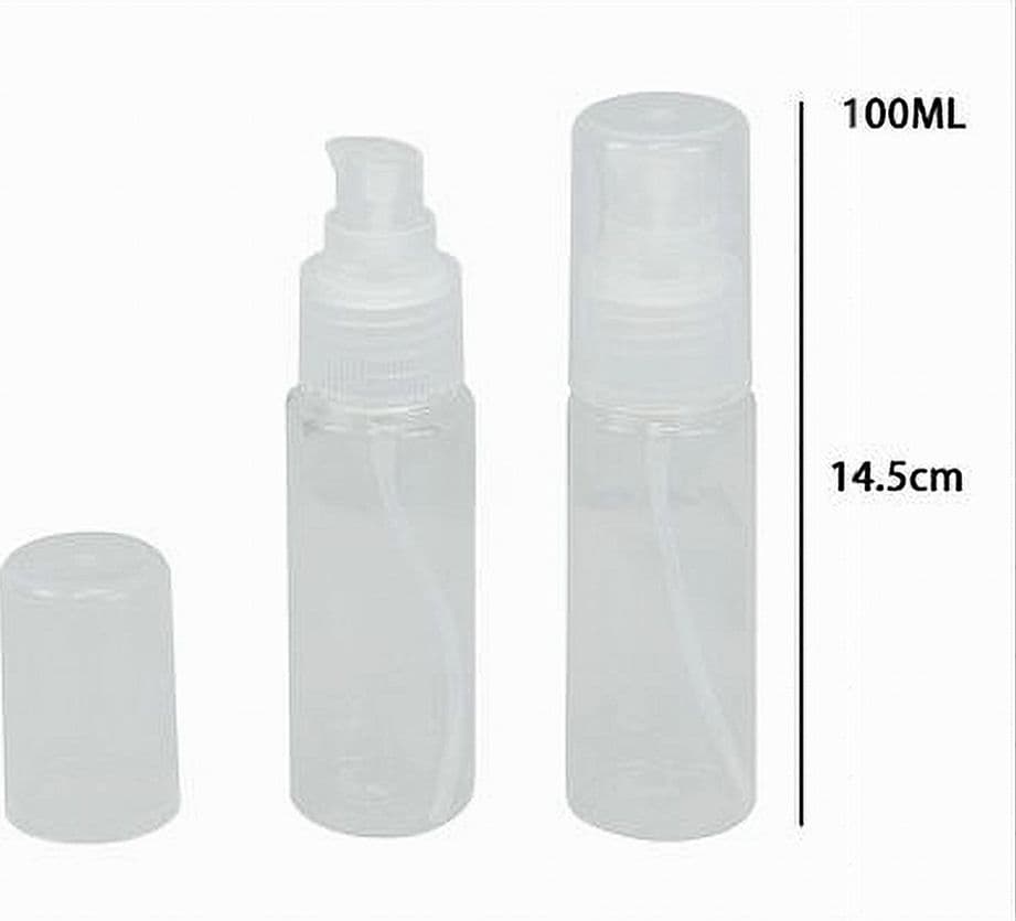 SET 4PZ BOTTIGLIA VIAGGI VUOTA TRASPARENTE 100ML DISPENSER POMPA PER CREMA 79396 - 4