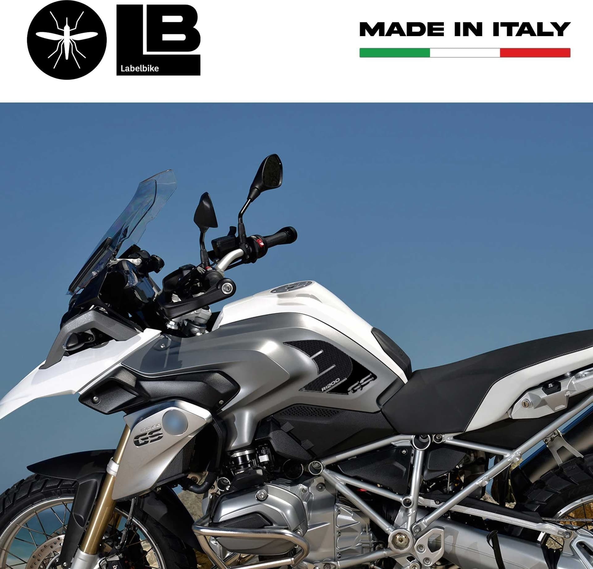 2 Adesivi 3D Protezioni Laterali Carbonio compatibili con Bmw Gs R1200 2013-16 - 2