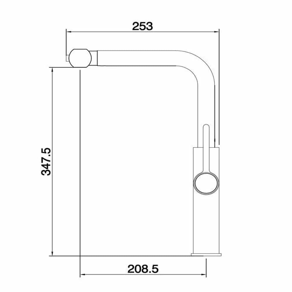 RUBINETTO CUCINA ESTRAIBILE CON EROGATORE GIREVOLE 2 GETTI ACCIAIO SATINATO 87257 - 7