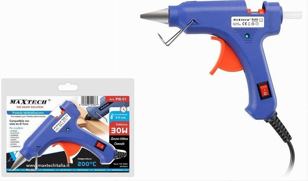 PISTOLA TERMOFUSIONE PER COLLA A CALDO INCOLLATRICE 30 W FAI DA TE HOBBY PIE-01 - 3