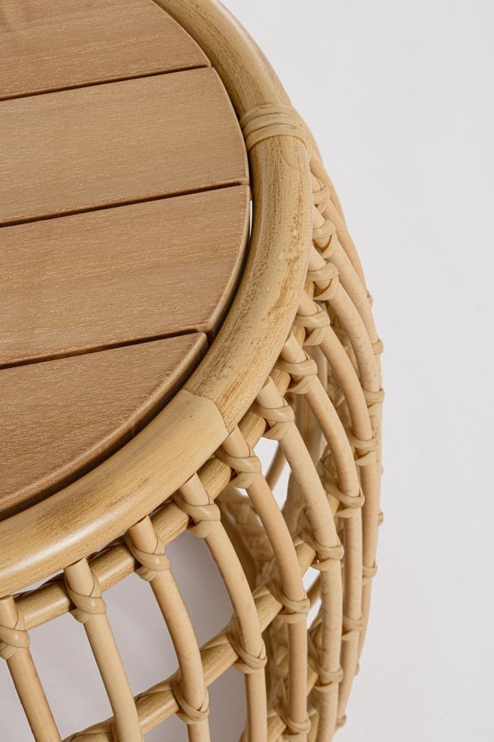 Tavolino "Mabel" tondo struttura in alluminio effetto rattan da giardino in Tavoli standard Decor Space - Altamura, commercioVirtuoso.it