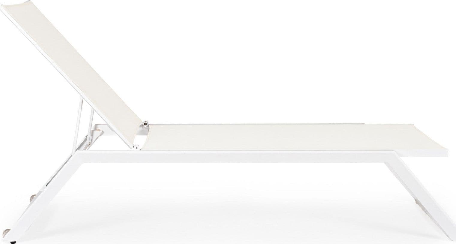 Lettino "Kaylan" struttura in alluminio verniciato a polvere con ruote da esterno in Lettini Decor Space - Altamura, commercioVirtuoso.it