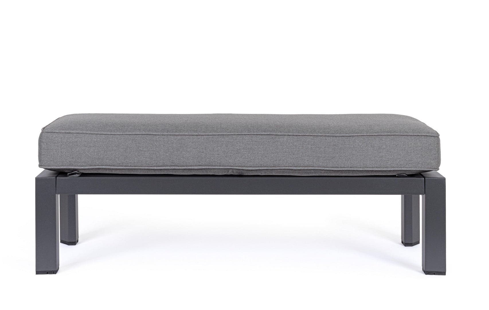 Panca "Hendrix" in alluminio verniciato a polvere color antracite con cuscino per interni in Panche contenitore Decor Space - Altamura, commercioVirtuoso.it