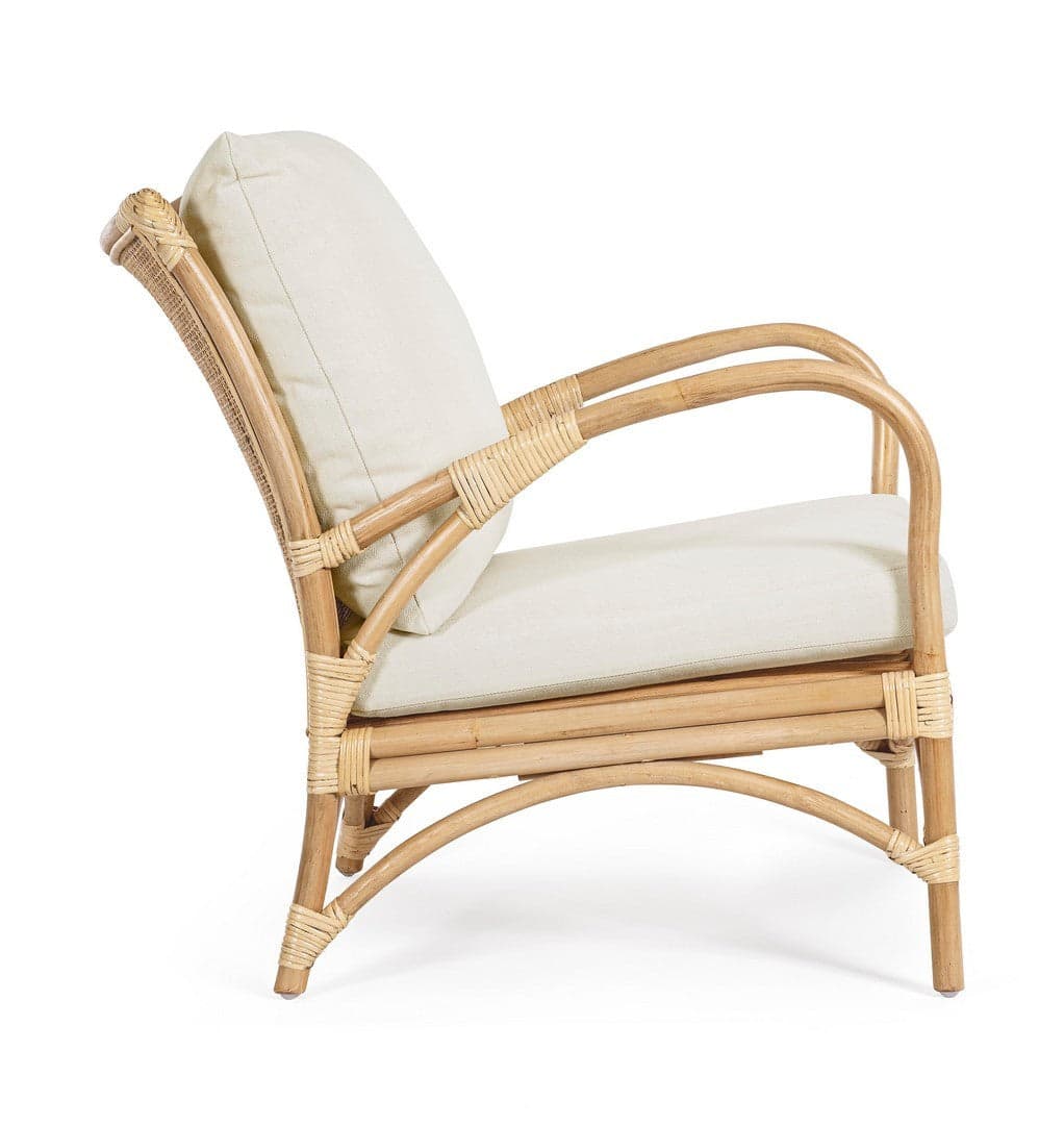 Poltrona "Alicante" con cuscini e con braccioli struttura in rattan da giardino in Poltrone Decor Space - Altamura, commercioVirtuoso.it