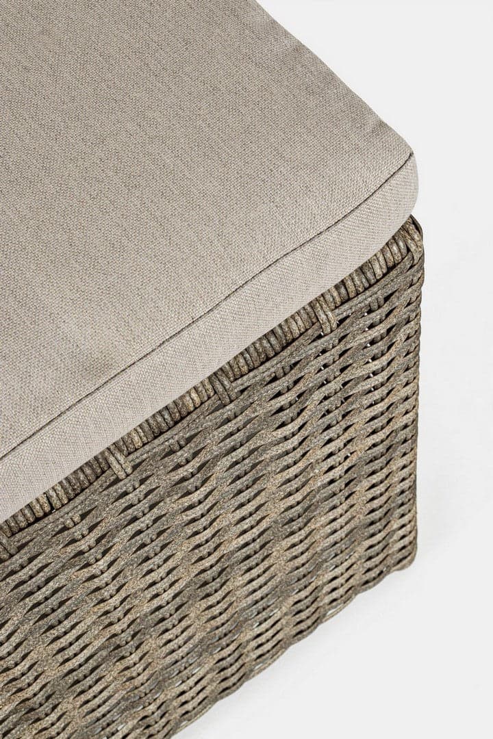 Pouf "Kent" struttura in alluminio con intreccio in fibra sintetica in Ottomane e poggiapiedi Decor Space - Altamura, commercioVirtuoso.it