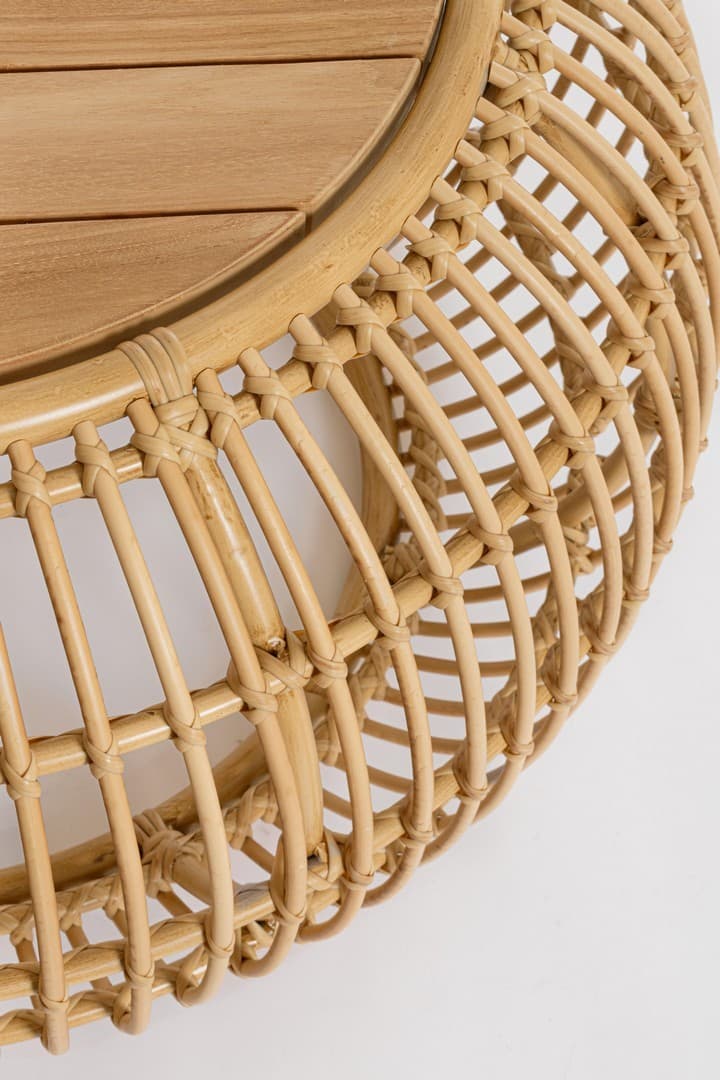 Tavolino "Florisel" struttura in alluminio verniciato effetto rattan da giardino in Tavoli standard Decor Space - Altamura, commercioVirtuoso.it