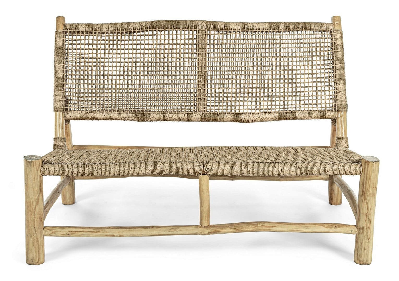 Divano "Lampok" da 2 posti, con struttura in rami di teak e schienale in fibra in Divani Decor Space - Altamura, commercioVirtuoso.it