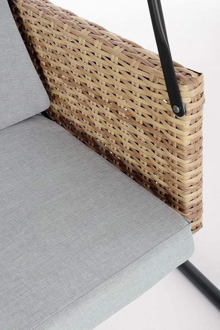 Dondolo 3 posti con cuscini "Easy" struttura in acciaio colore naturale e grigio in Dondoli coperti Decor Space - Altamura, commercioVirtuoso.it