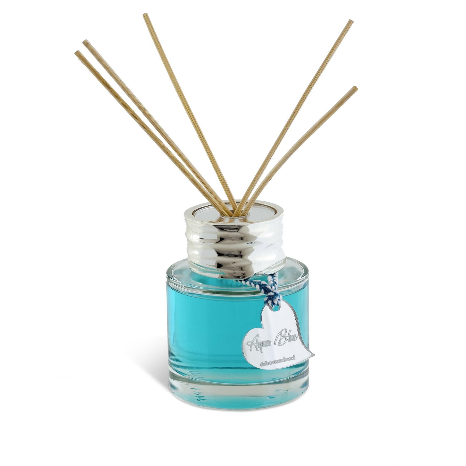 Bottiglia diffusore di profumo tonda  in vetro fragranza con bacchette Made in Italy in Diffusori di oli essenziali Decor Space - Altamura, commercioVirtuoso.it
