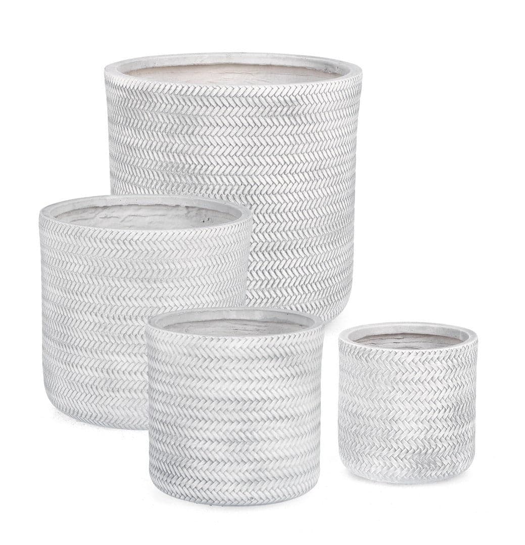 Vasi "Tressage" in fibra di vetro e argilla per fiori e piante da esterno set da 4 in Vasi tradizionali Decor Space - Altamura, commercioVirtuoso.it
