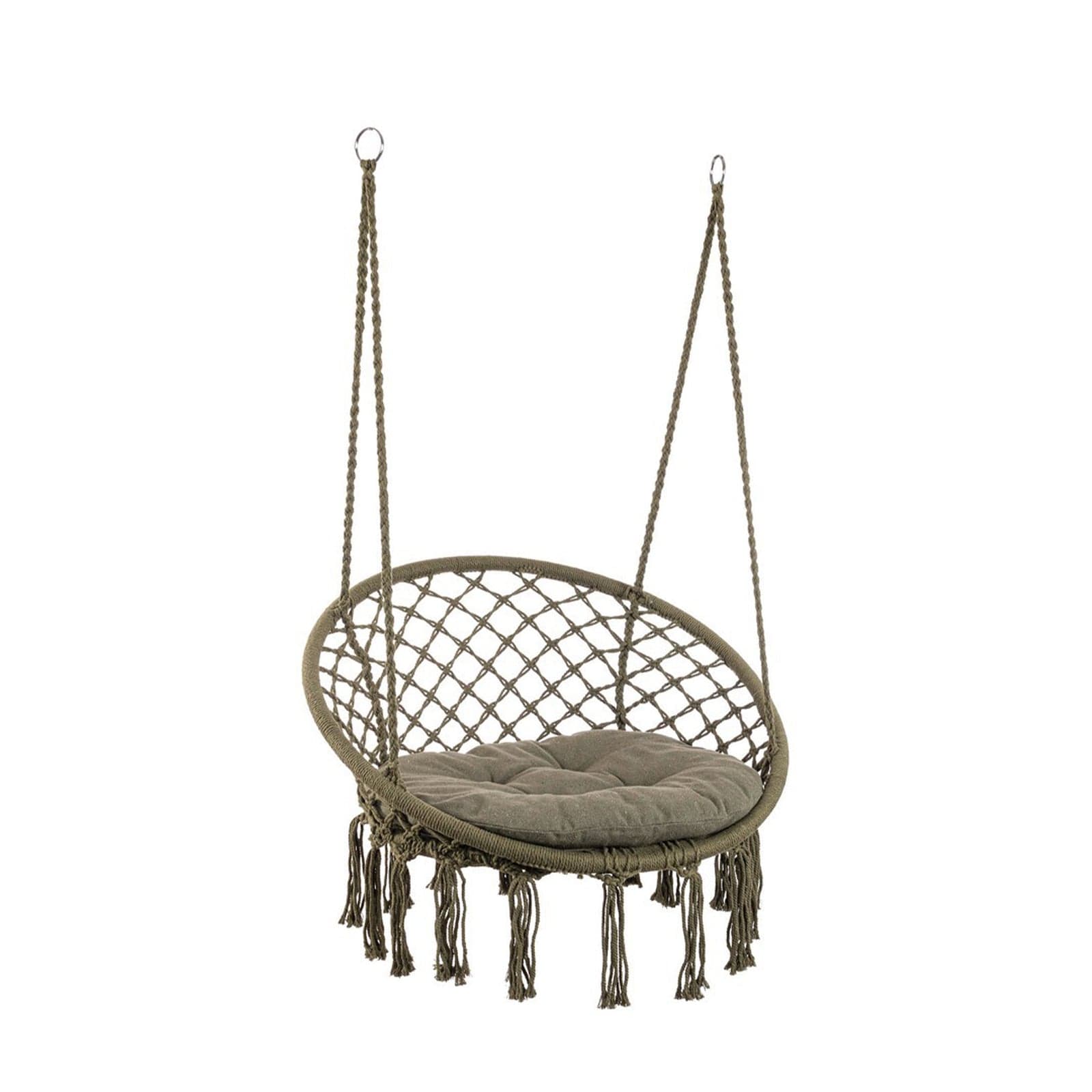 Amaca pensile "Javier" con seduta in tessuto poli-cotone con cuscino per esterno e giardino in Amache Decor Space - Altamura, commercioVirtuoso.it