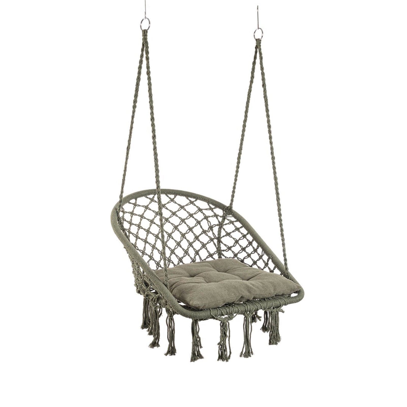 Amaca pensile "Javier" con seduta in tessuto poli-cotone con cuscino per esterno e giardino in Amache Decor Space - Altamura, commercioVirtuoso.it