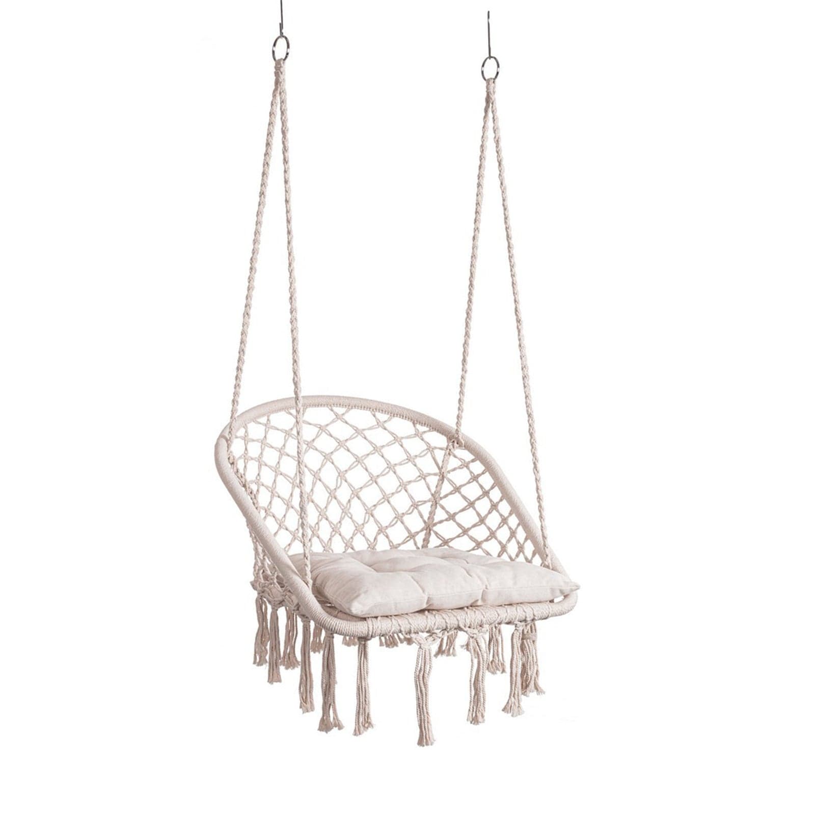 Amaca pensile "Javier" con seduta in tessuto poli-cotone con cuscino per esterno e giardino in Amache Decor Space - Altamura, commercioVirtuoso.it