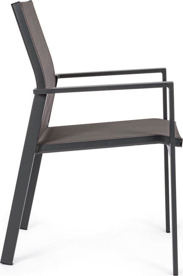 Sedia "Crozet" in alluminio verniciato a polvere con braccioli da esterno in Sedie per tavolo da giardino Decor Space - Altamura, commercioVirtuoso.it